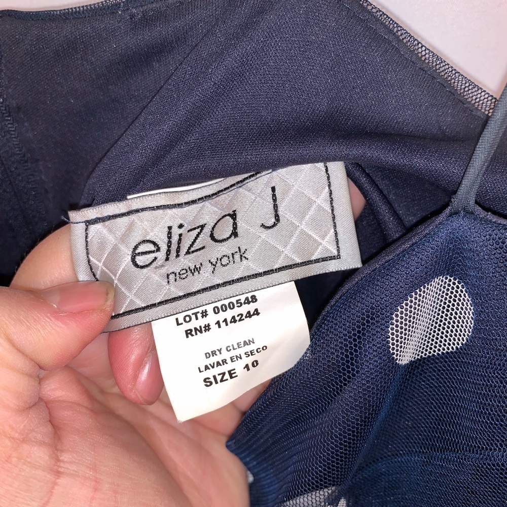 Eliza J Dress A-Line Midi 10 Polka Dot Sleeveless - Picture 4 of 6